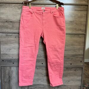 White Stuff brand Straight Leg Jeans women's sz 16R flamingo pink preworn